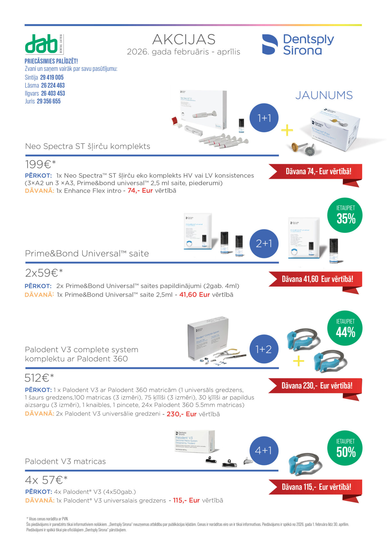 Dentsply endo / resto akciju piedāvājumi 2 2026 02 DentsplySirona akcijas feb apr 02 1