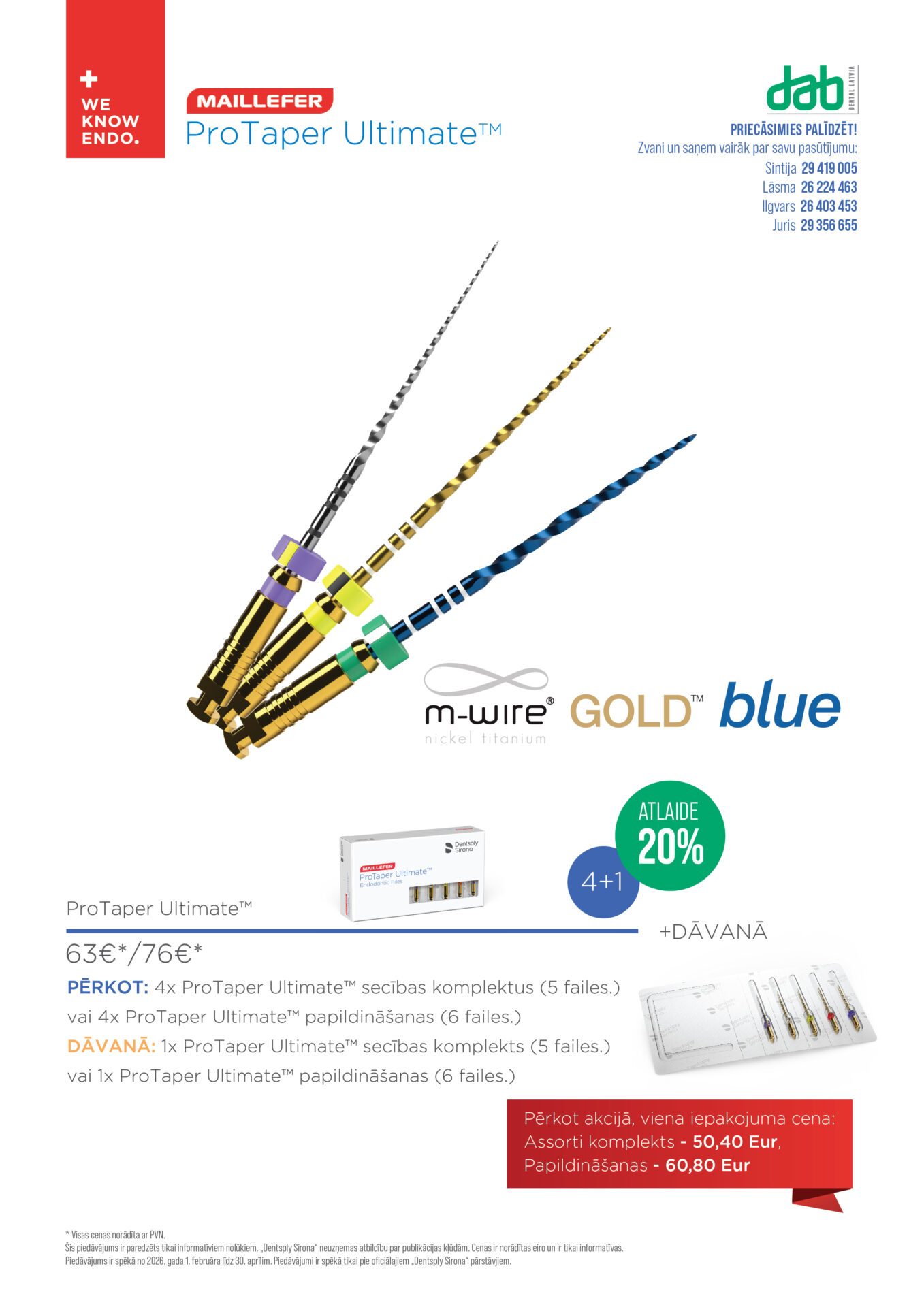 Dentsply endo / resto akciju piedāvājumi 3 2026 02 DentsplySirona akcijas feb apr 03 1