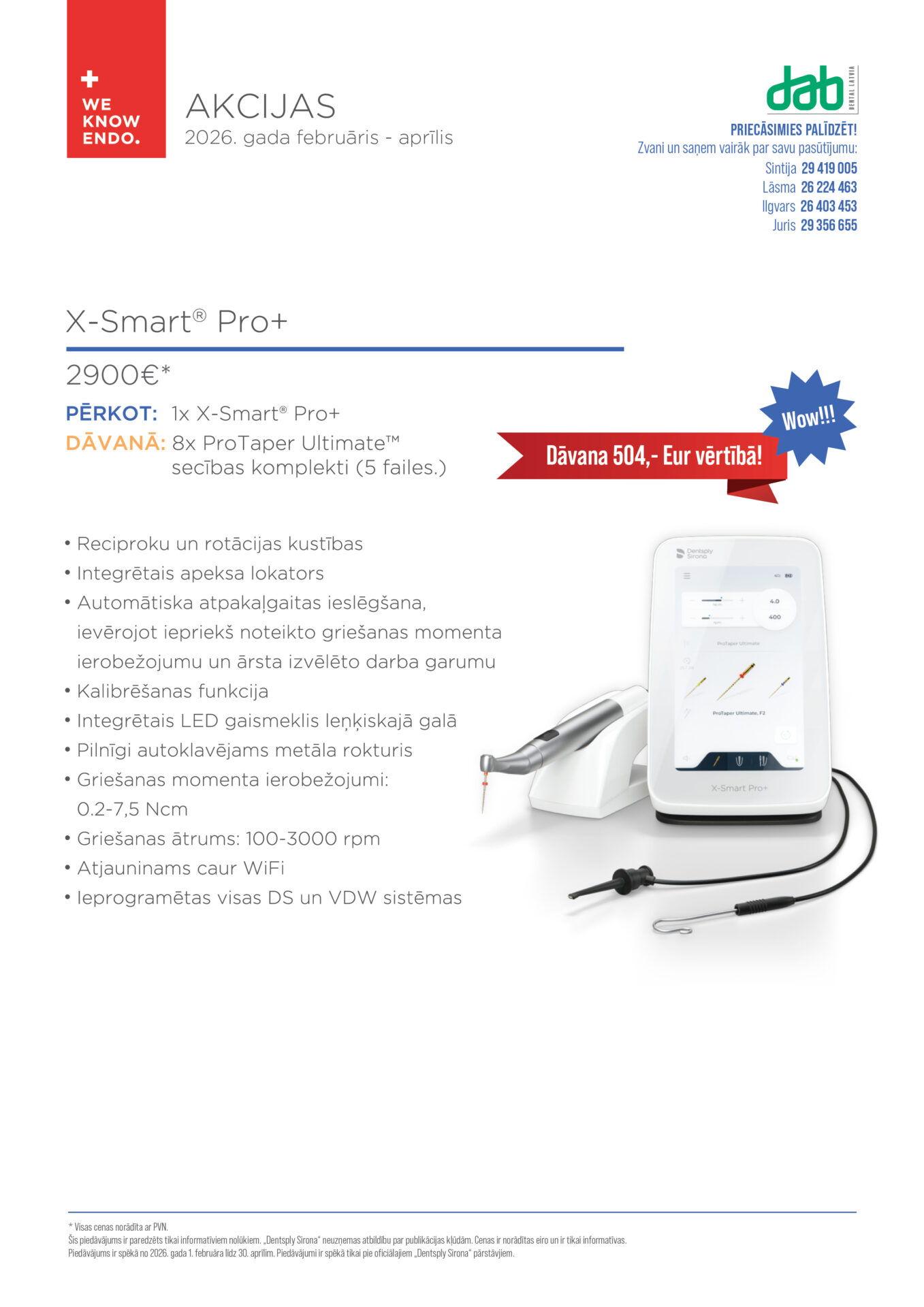 Dentsply endo / resto akciju piedāvājumi 5 2026 02 DentsplySirona akcijas feb apr 05 1