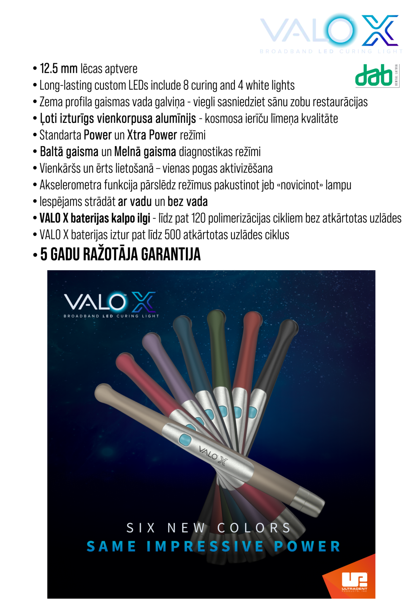 Jaunā VALO x colors tagad par īpašu cenu! 2 2026 05 Ultradent akcija VALO X New colors DAB 2